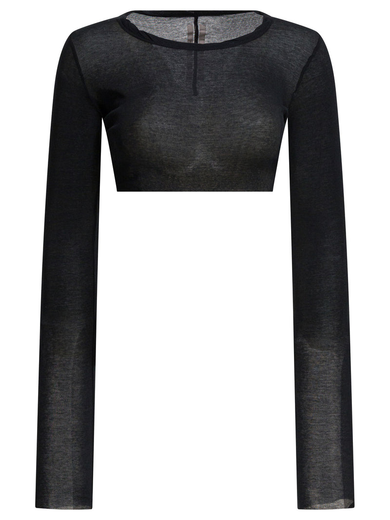Rick Owens Rick Owens Long-Sleeved Crop Top Black - World Class Fashion