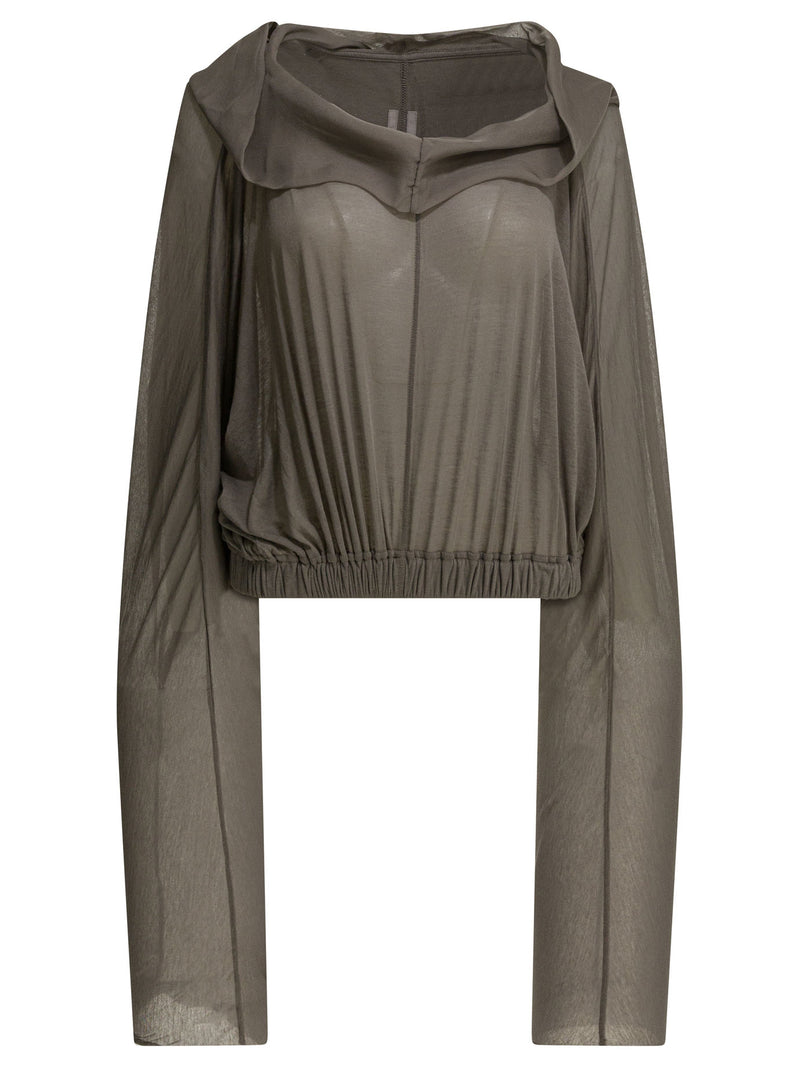 Rick Owens Rick Owens Cropped Hoodie Grey Women - World Class Fashion