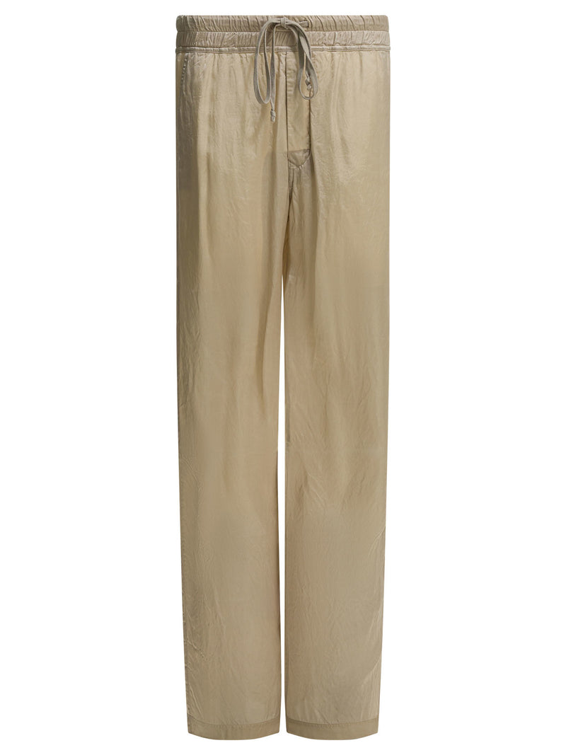 Rick Owens Pantalones Rick Owens Dietrich con cordón beige - World Class Fashion