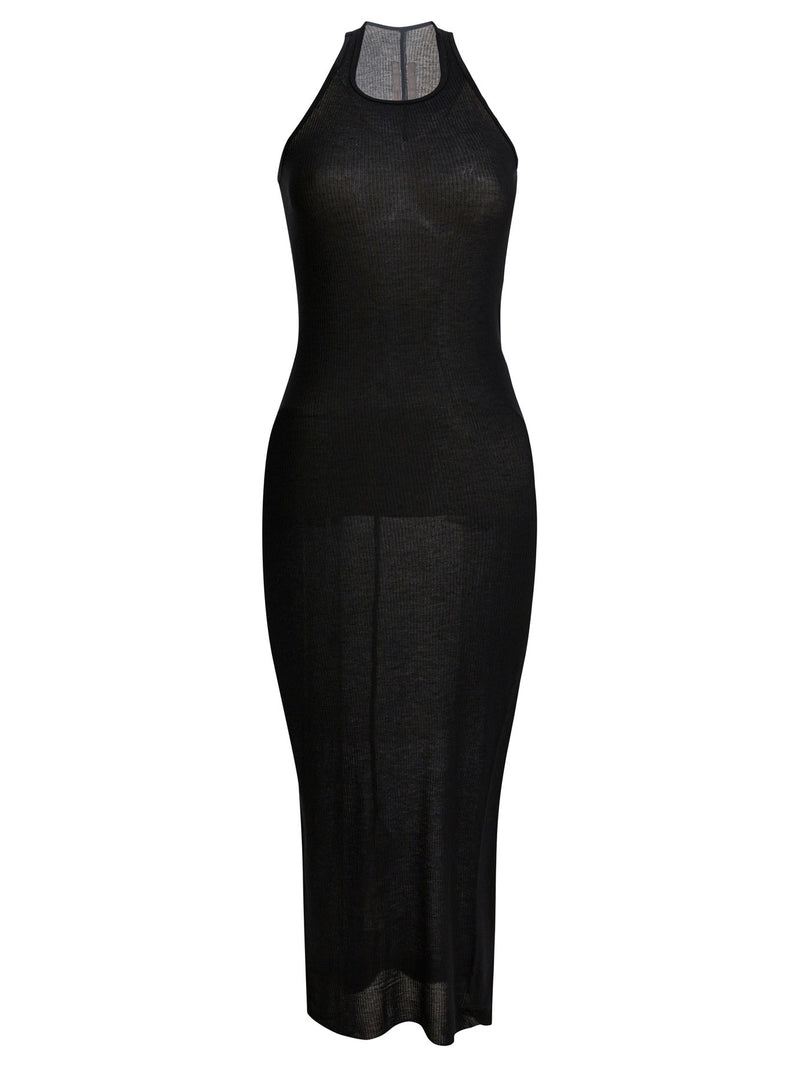 Rick Owens Vestido sin mangas de mezcla de seda Rick Owens negro - World Class Fashion