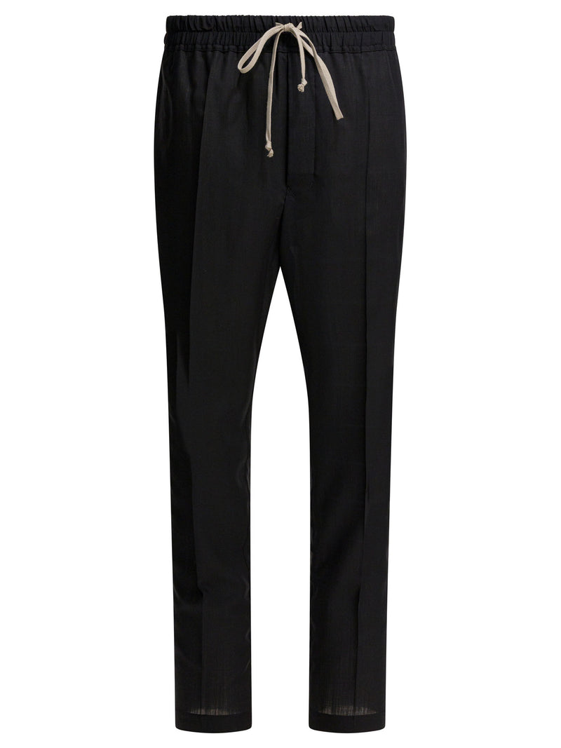 Rick Owens Rick Owens Drawstring Slim Long Pants Black - World Class Fashion