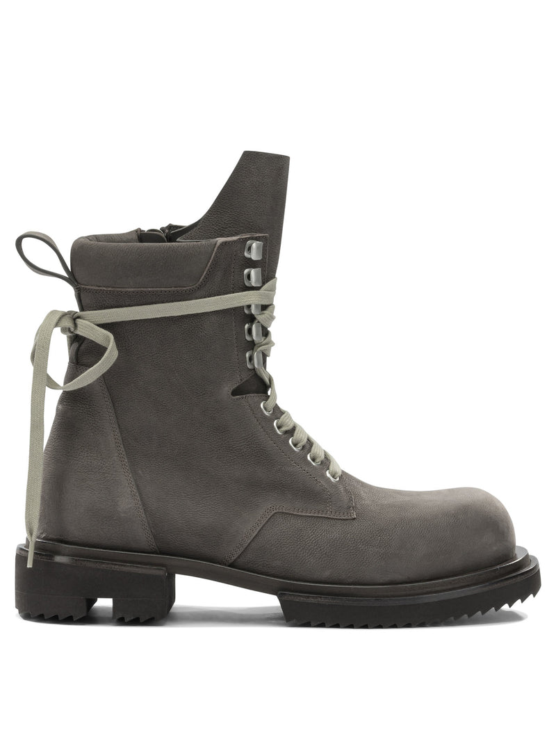Rick Owens Botas para hombre Rick Owens de piel de becerro grises - World Class Fashion