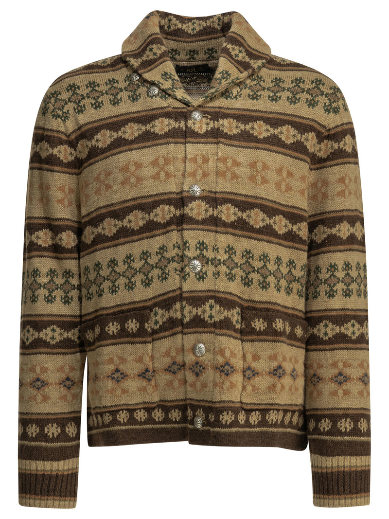 Rrl By Ralph Lauren Rrl By Ralph Lauren Woven Knit Cardigan Beige Men - World Class Fashion