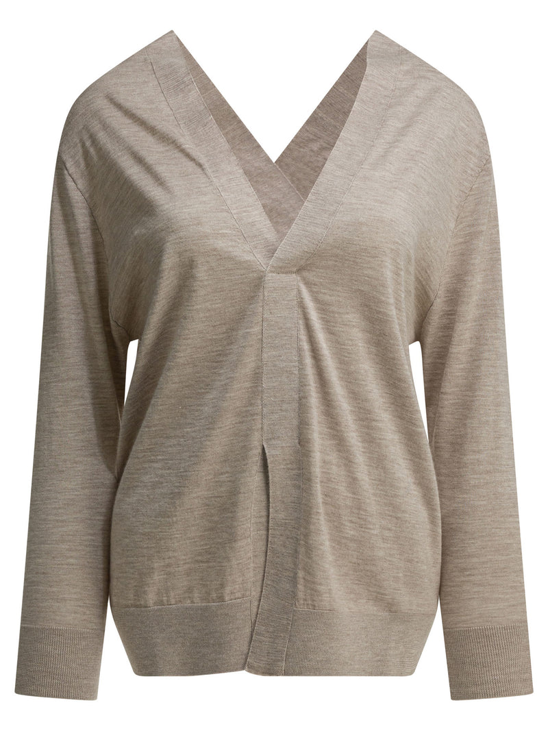 Sa Su Phi Sa Su Phi Prendas de Punto de Cachemira y Seda para Mujer Beige - World Class Fashion