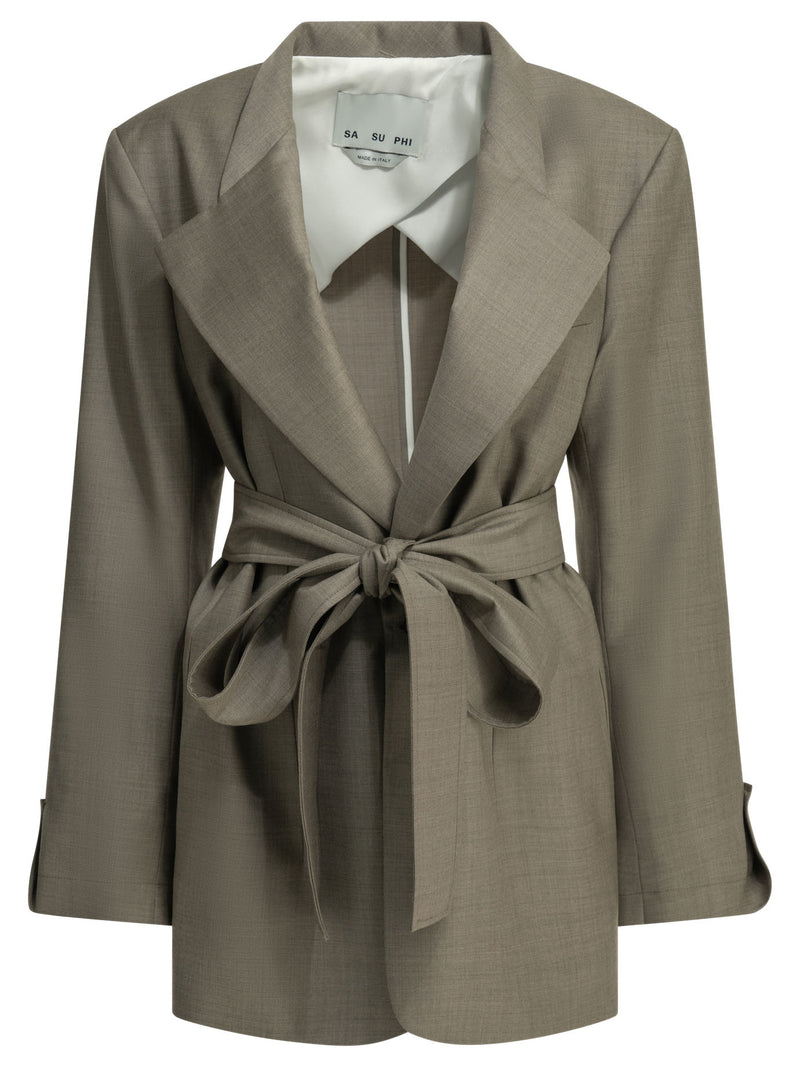 Sa Su Phi Chaqueta de Lana Sa Su Phi Marrón para Mujer - World Class Fashion