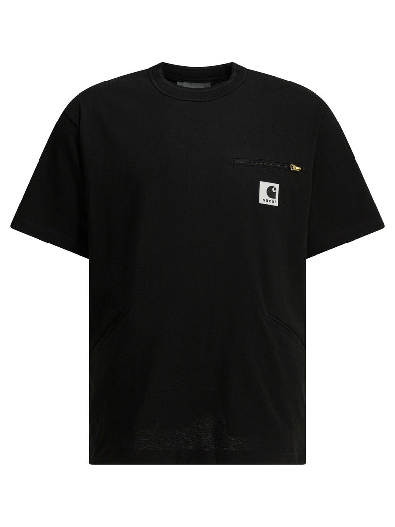 Sacai Sacai Carhartt Wip Camiseta de cuello redondo negra - World Class Fashion