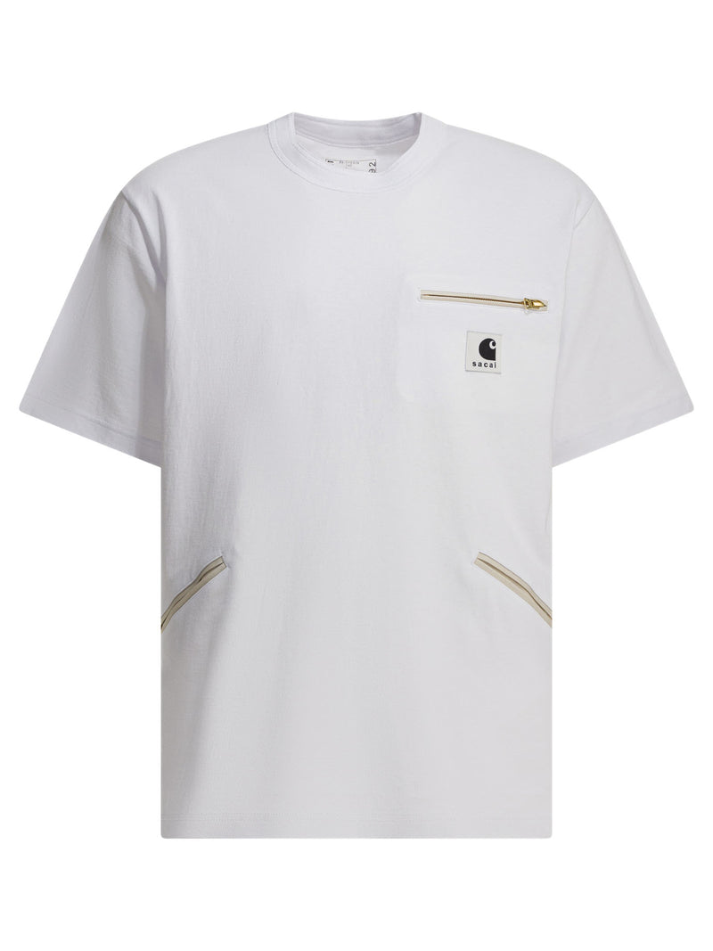 Sacai Sacai Carhartt Wip Camiseta de cuello redondo blanca - World Class Fashion