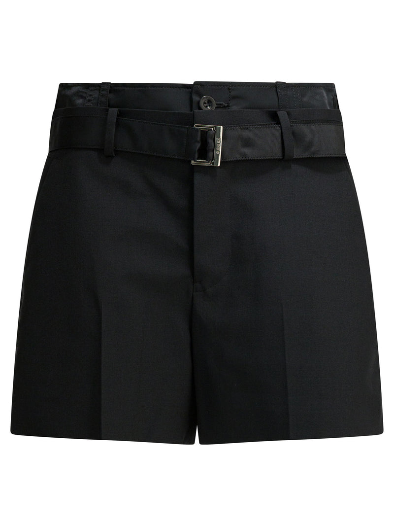 Sacai Sacai Pantalones Cortos Negros de Mujer 26-08291001 - World Class Fashion