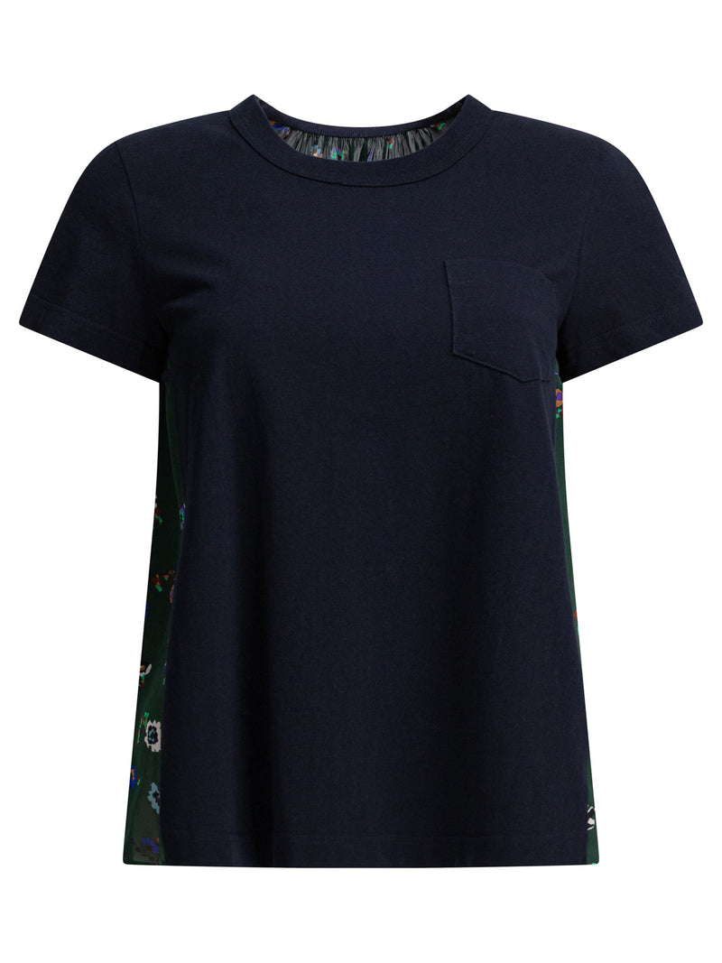 Sacai Sacai Cotton T-Shirt Blue Women - World Class Fashion