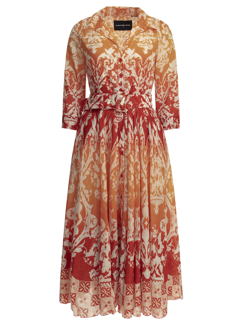 Samantha Sung Vestido Samantha Sung Asterimpero Naranja Degaradado - World Class Fashion