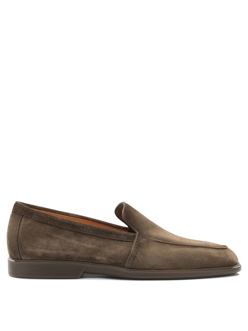 Santoni Mocasines Santoni de ante marrones para hombre - World Class Fashion
