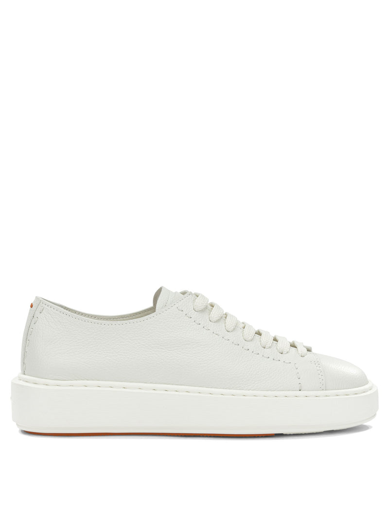 Santoni Zapatillas Santoni de Piel de Becerro Blanca para Mujer - World Class Fashion