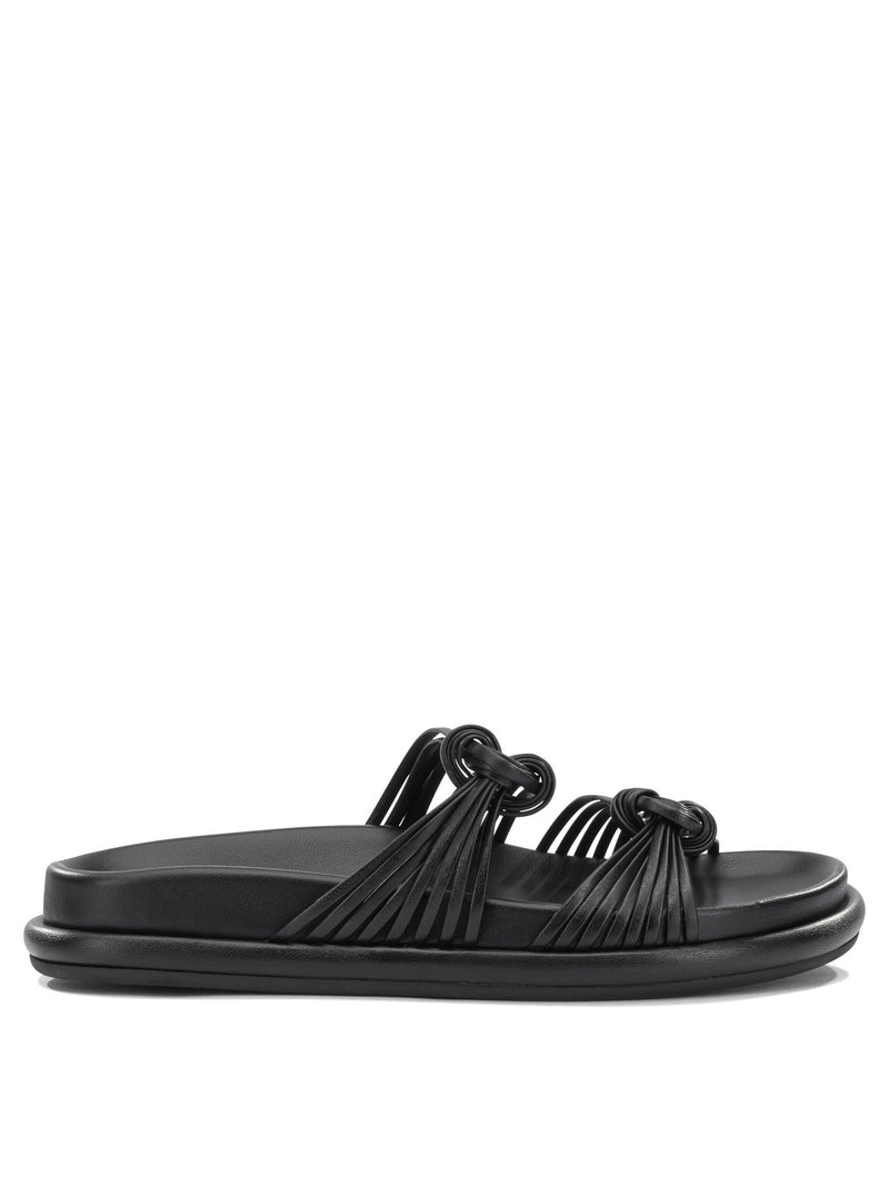 Santoni Santoni Women's Black Lamb Leather Sandals - World Class Fashion
