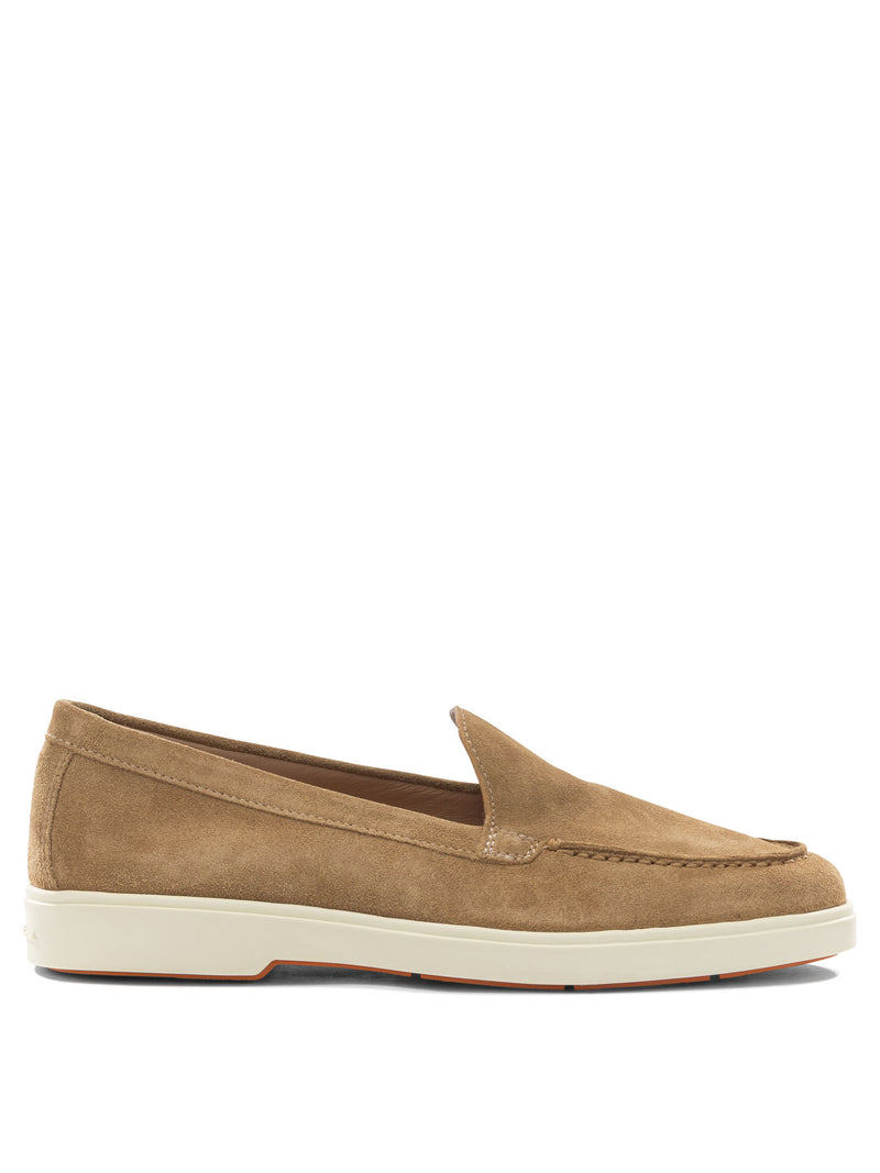 Santoni Santoni Women Brown Suede Loafers - World Class Fashion