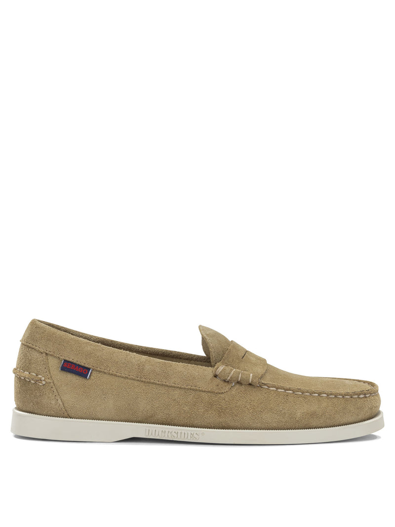 Sebago Mocasines Sebago Dan Boat de ante beige para hombre - World Class Fashion
