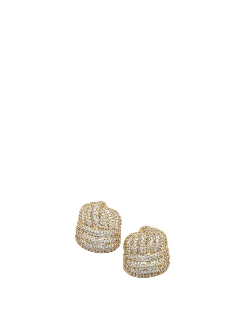 Self-Portrait Self-Portrait Crystal Knot Earrings Gold - World Class Fashion