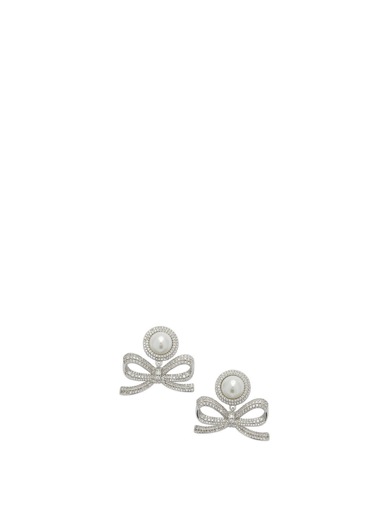 Self-portrait Self-Portrait Dangling Earrings with Pearls Silver - World Class Fashion