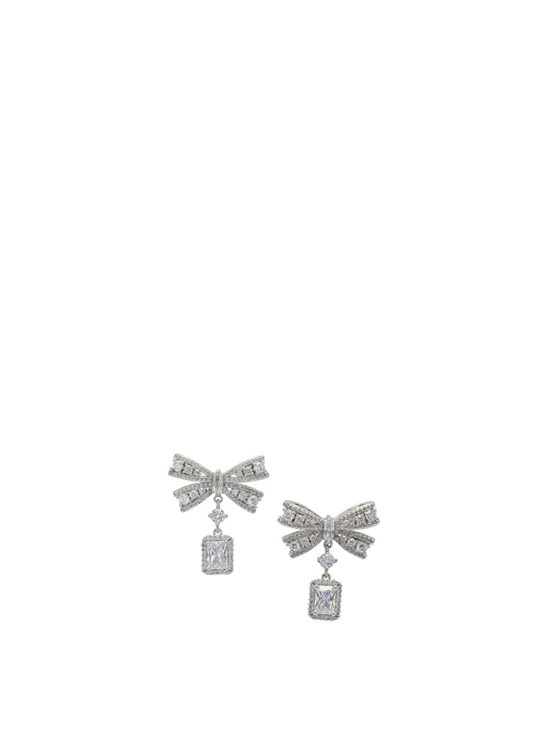 Self-portrait Self-Portrait Dangling Earrings With Crystals Silver - World Class Fashion