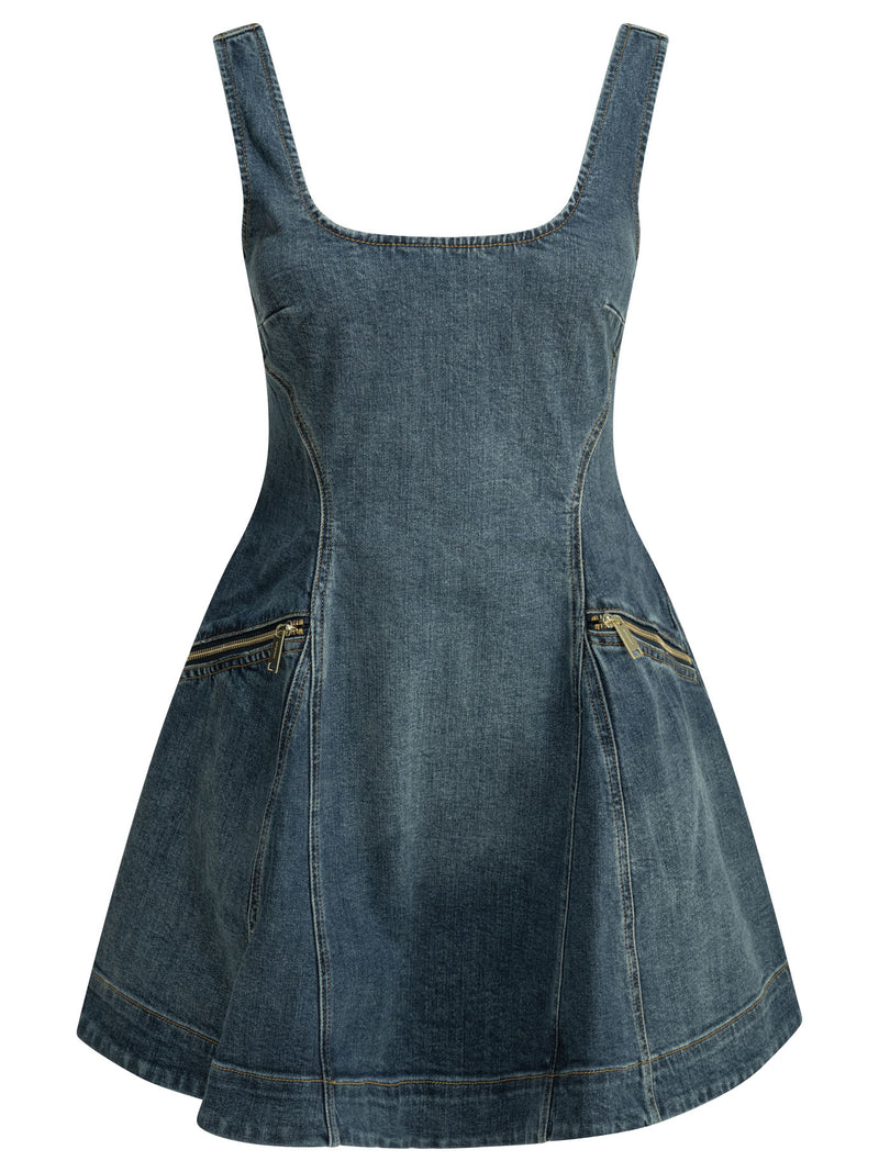 Self-portrait Vestido corto acampanado Self-Portrait azul para mujer - World Class Fashion