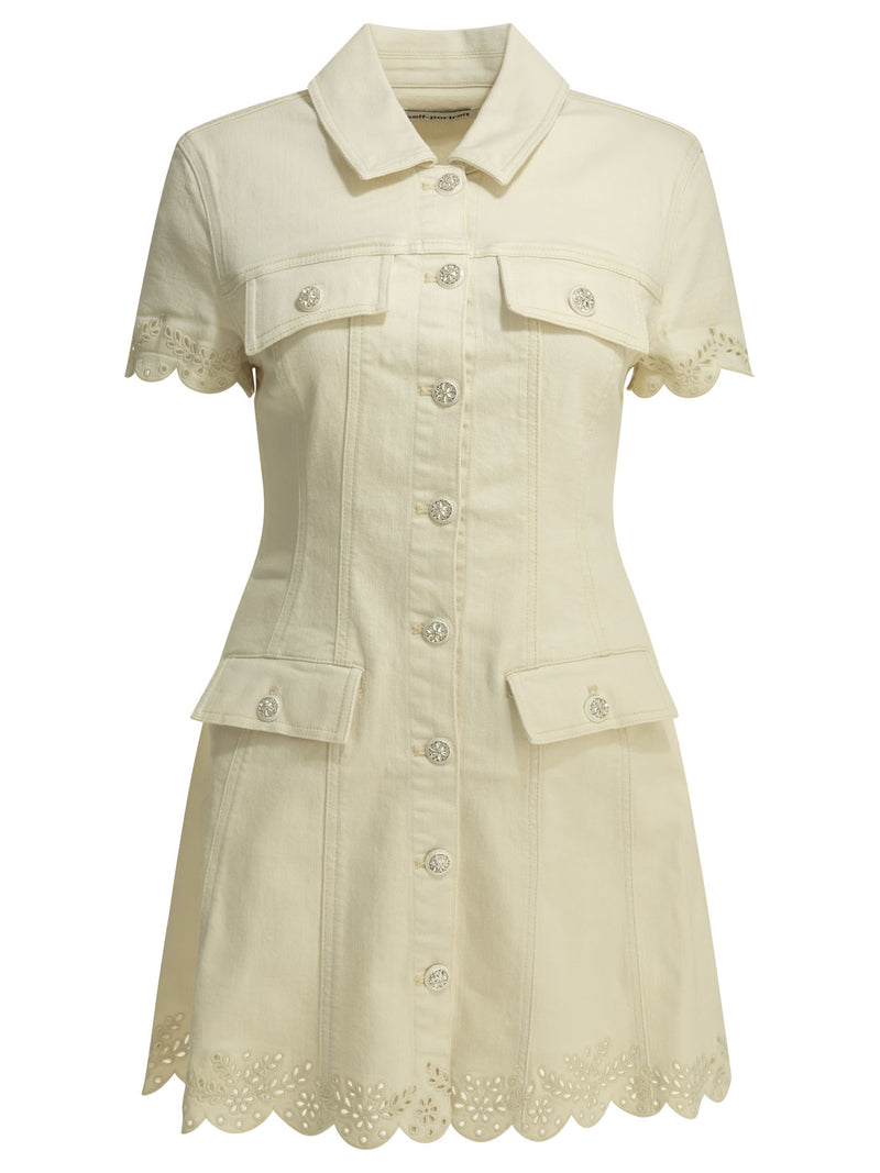 Self-portrait Self-Portrait vestido corto bordado blanco - World Class Fashion