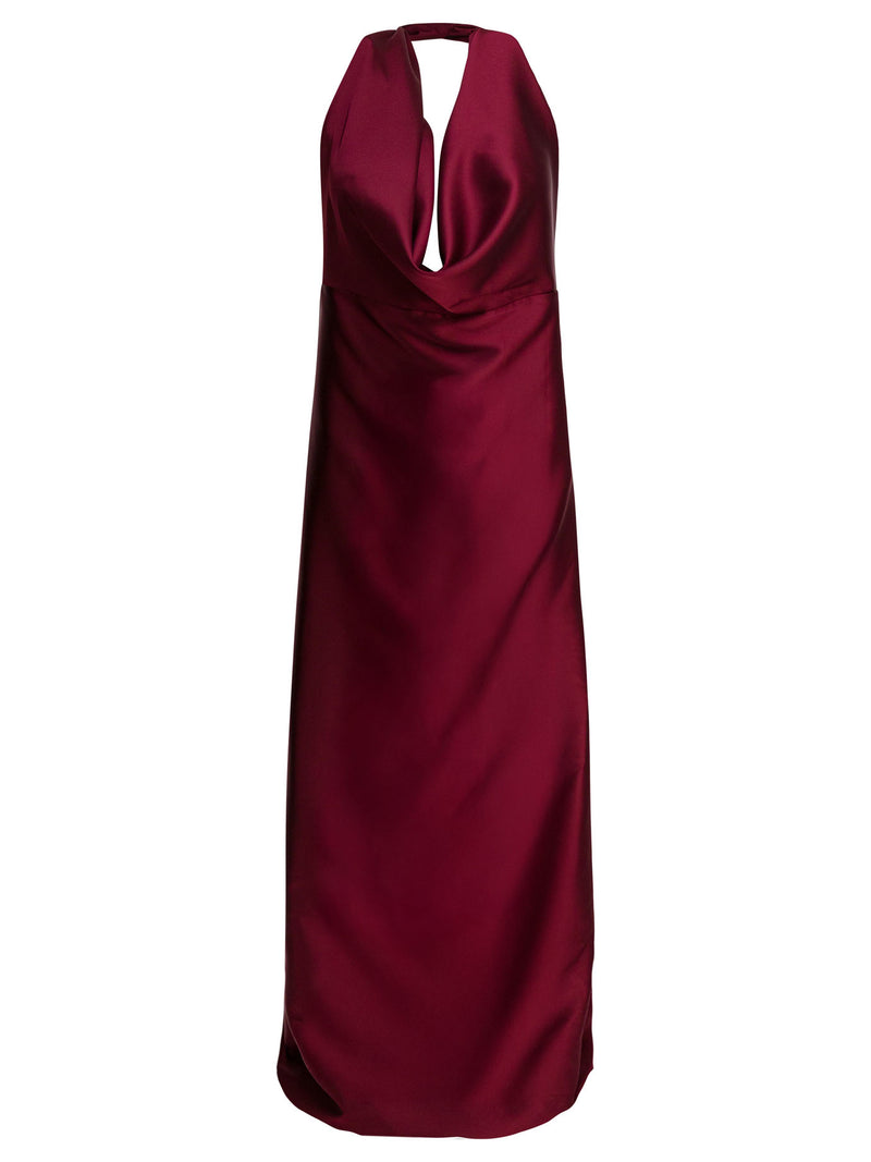 Semper Vestido Semper Evasé con Escote Americano Rojo - World Class Fashion