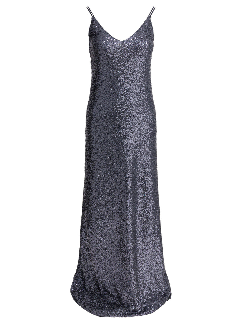 Semper Vestido largo de lentejuelas Semper gris para mujer - World Class Fashion