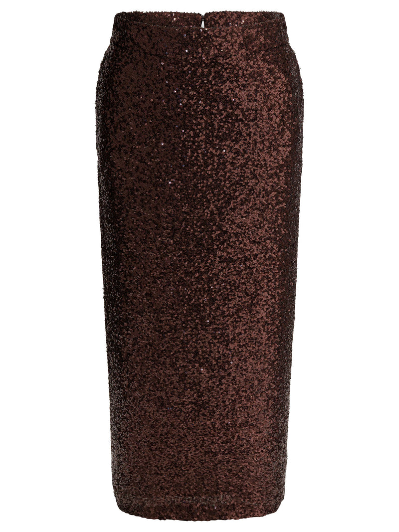 Semper Falda midi de lentejuelas Semper marrón para mujer - World Class Fashion
