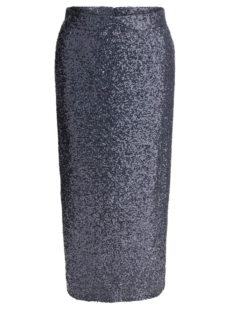 Semper Falda midi Semper de lentejuelas gris para mujer - World Class Fashion