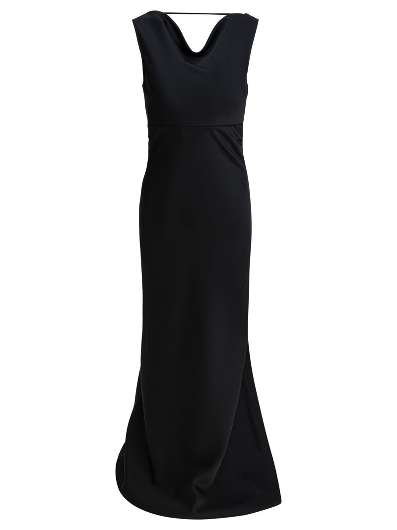 Semper Semper Vestido Largo y Acampanado Negro para Mujer - World Class Fashion