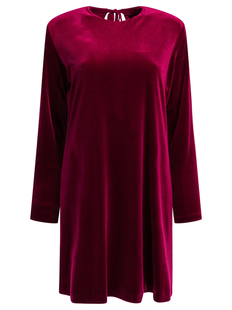 Semper Vestido Semper de terciopelo corto burdeos para mujer - World Class Fashion