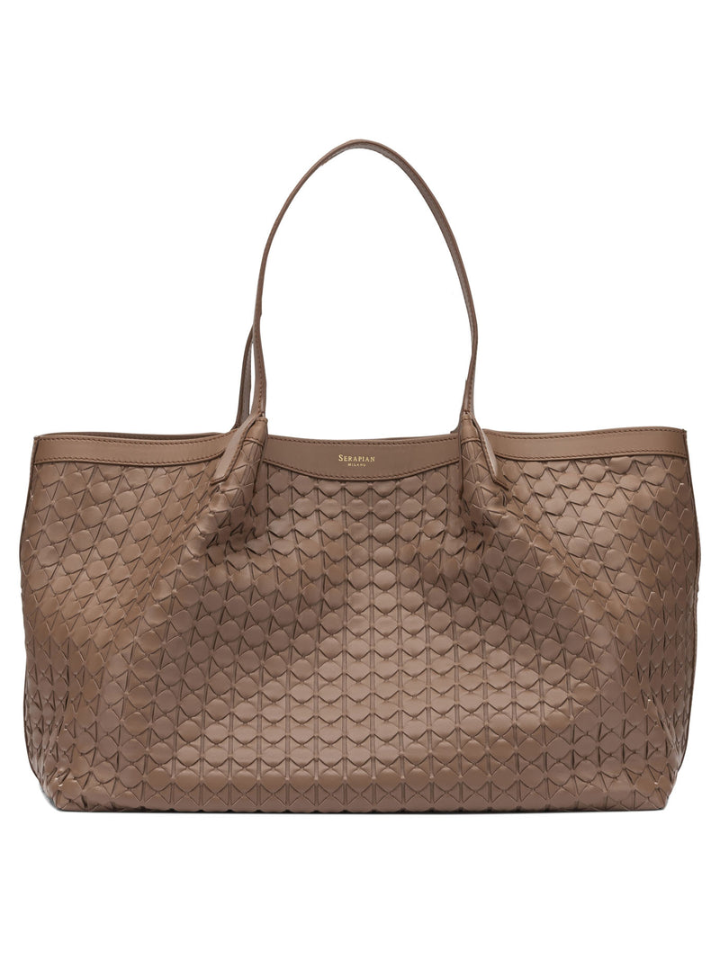 Serapian Bolso de hombro grande Secret de Serapian en marrón - World Class Fashion