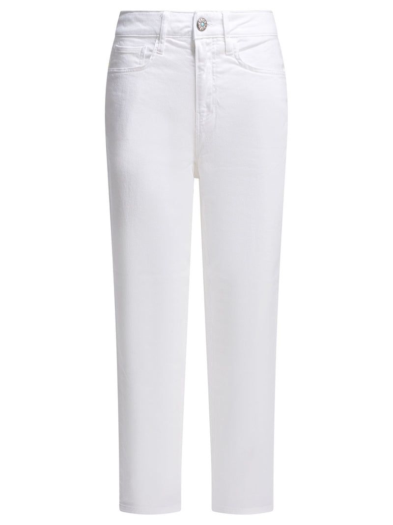 Shaft Jeans Shaft Jeans Arch Drill Stretch Straight Leg White - World Class Fashion