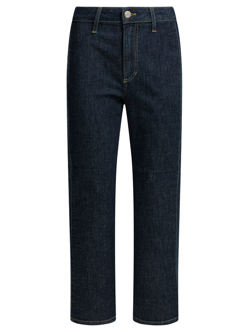 Shaft Jeans Shaft Jeans Linen Straight Leg Blue Women - World Class Fashion