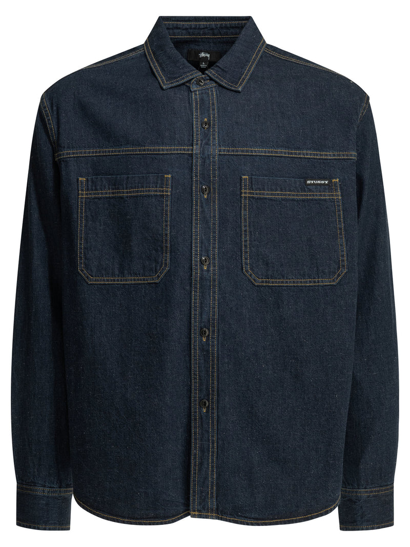 Stüssy Stüssy Dark Denim Cotton Shirt Blue Men - World Class Fashion