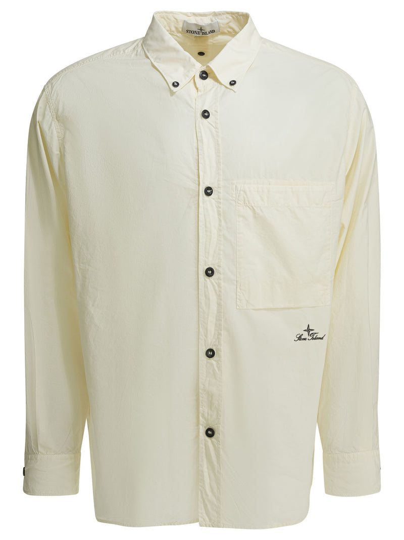 Stone Island Stone Island Cotton Shirt White Men - World Class Fashion