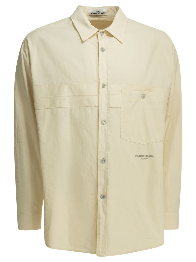 Stone Island Stone Island S.i. Marina Overshirt Jacket White - World Class Fashion