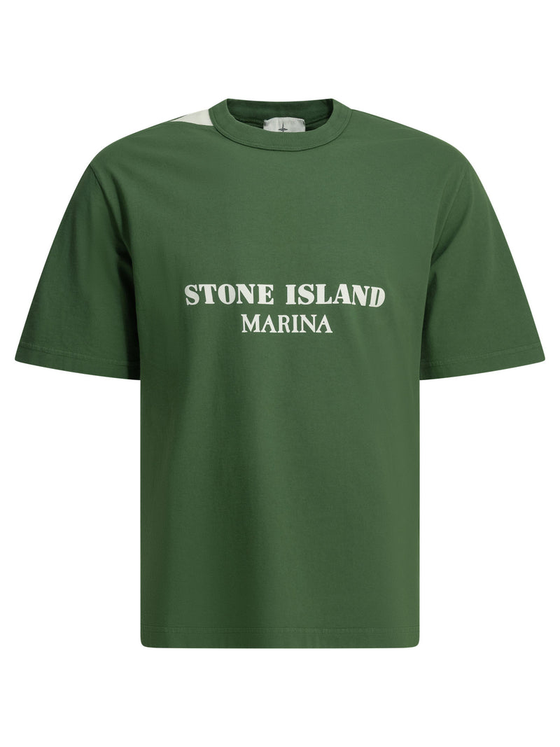Stone Island Stone Island Marina Cotton T-shirt Green - World Class Fashion