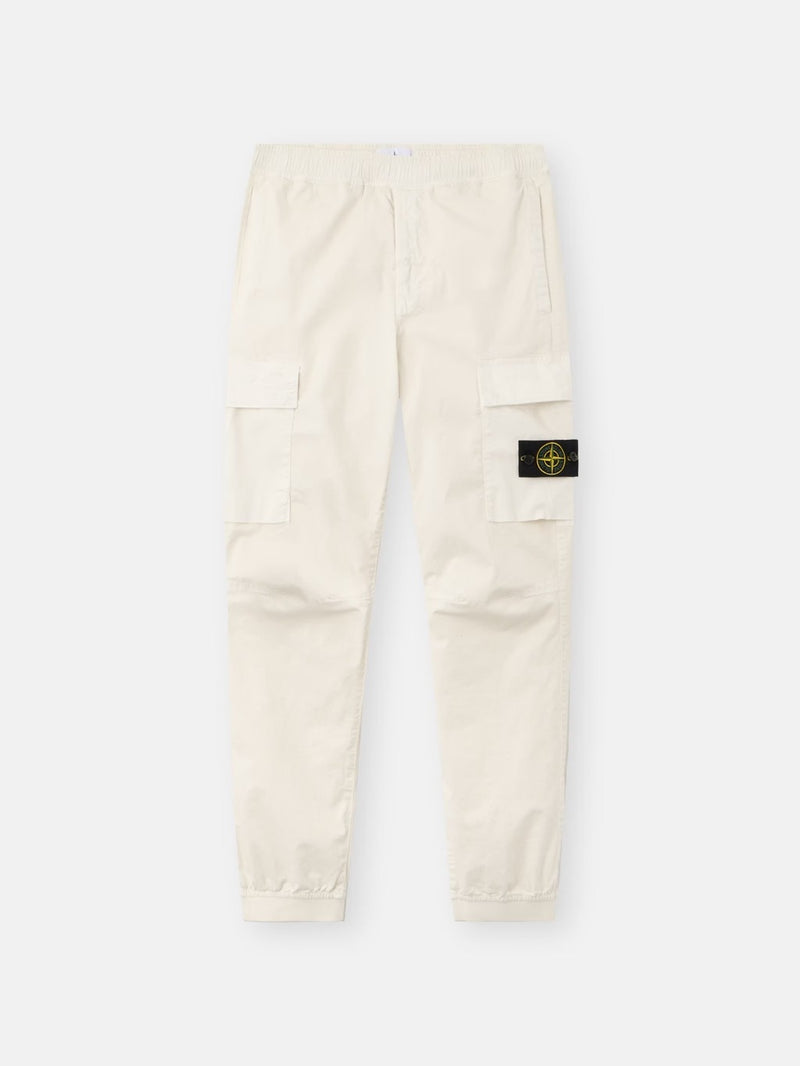 Stone Island Stone Island Cotton Cargo Pants White - World Class Fashion