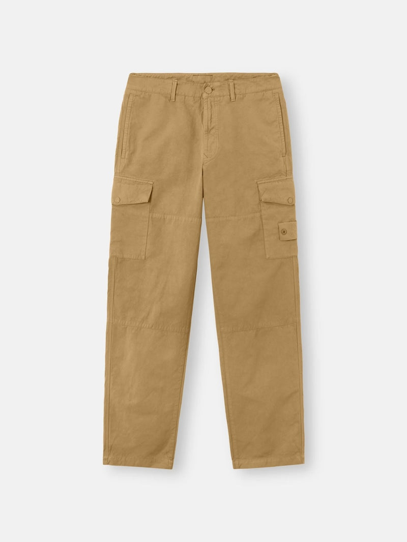 Stone Island Stone Island Linen and Cotton Cargo Pants Beige - World Class Fashion