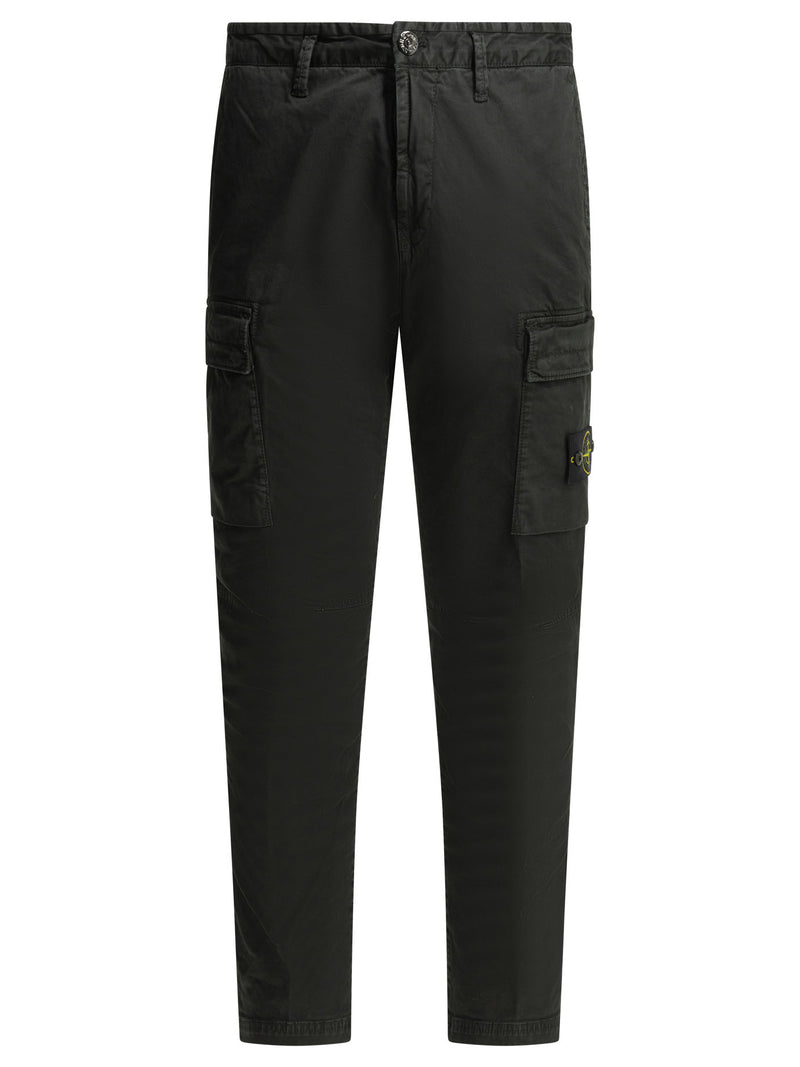 Stone Island Stone Island Old Effect Cargo Pants Black - World Class Fashion
