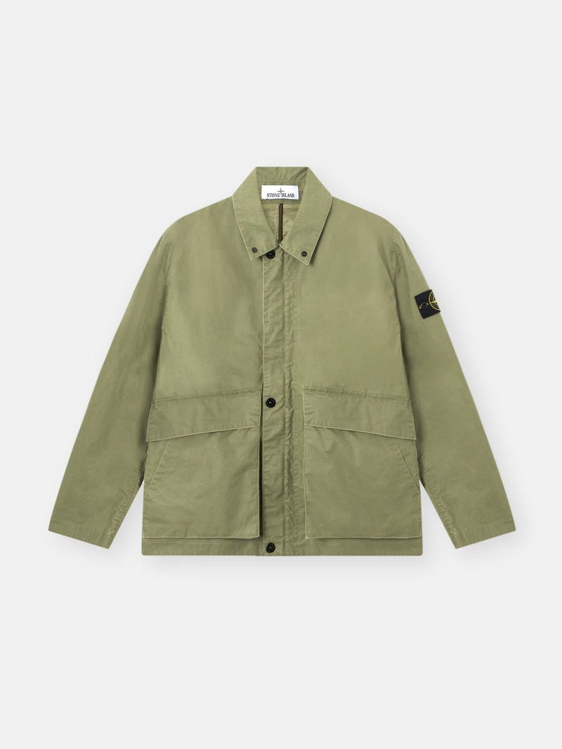 Stone Island Stone Island Coach Jacket Pigmented Wax Green - World Class Fashion