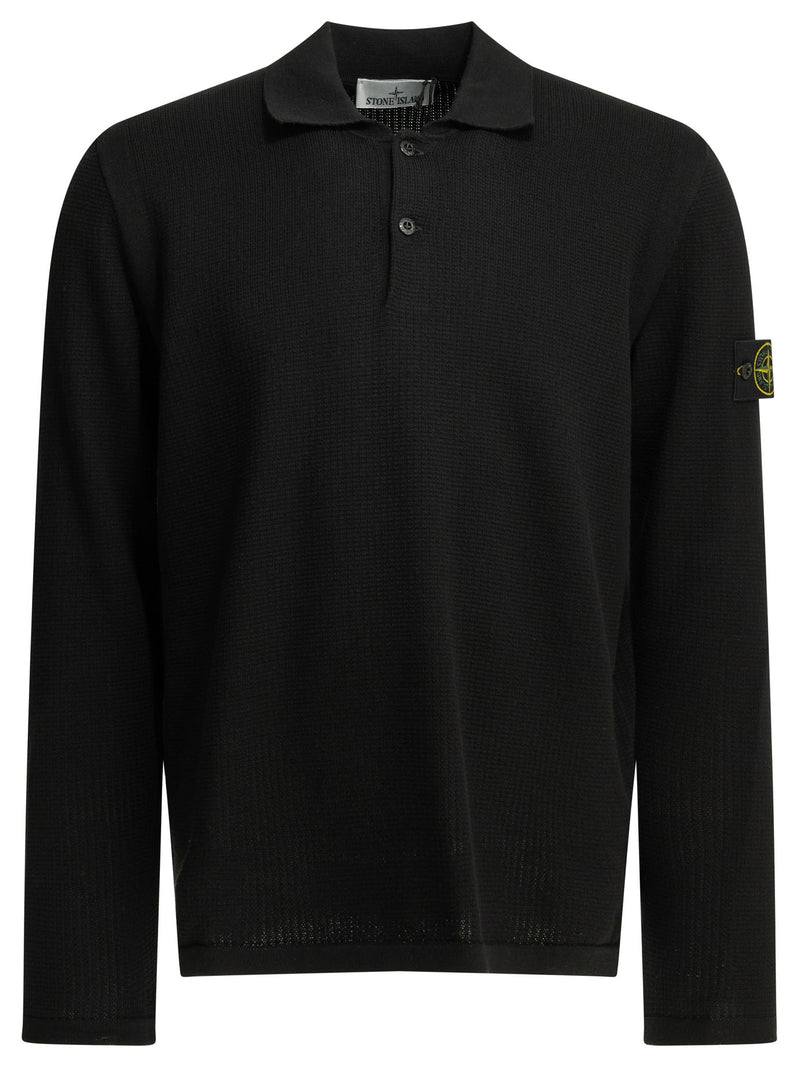 Stone Island Stone Island Long Sleeve Polo Shirt Black Men - World Class Fashion
