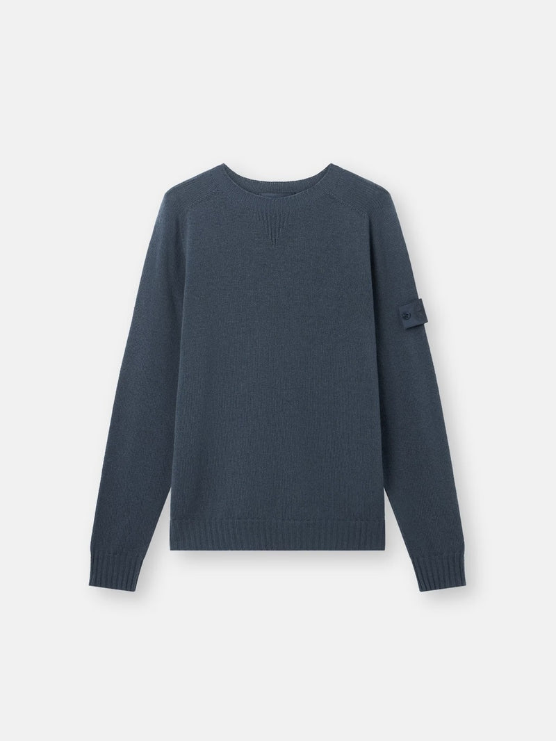 Stone Island Stone Island Cashmere Crewneck Knitwear Blue - World Class Fashion