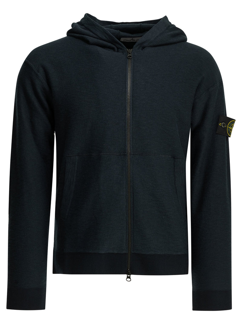Stone Island Stone Island Zippered Hoodie Blue Men - World Class Fashion