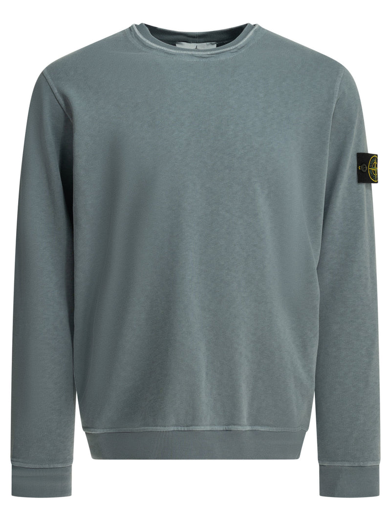 Stone Island Stone Island Cotton Crewneck Sweatshirt Blue - World Class Fashion