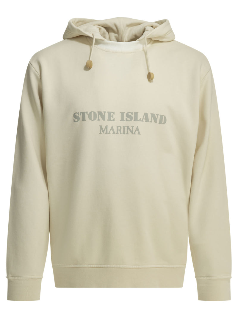 Stone Island Stone Island Men's White Hoodie With Logo - World Class Fashion