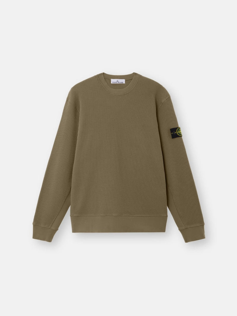 Stone Island Stone Island Organic Cotton Crewneck Sweater Green - World Class Fashion