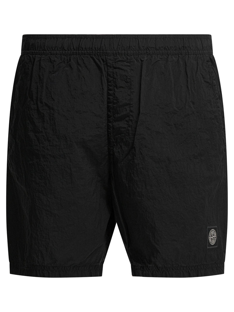 Stone Island Stone Island Nylon Metal Swim Shorts Black - World Class Fashion