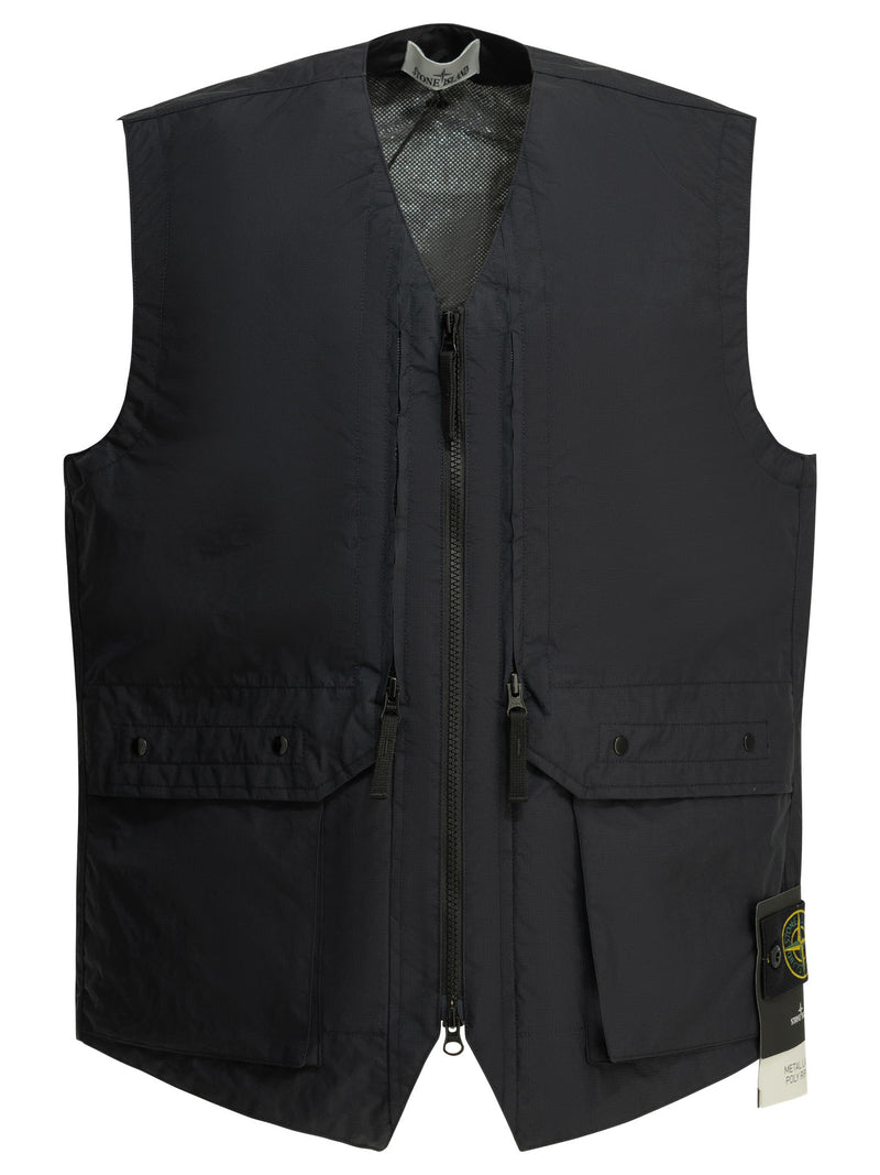 Stone Island Stone Island Metal Lamina Poly Ripstop Vest Blue - World Class Fashion