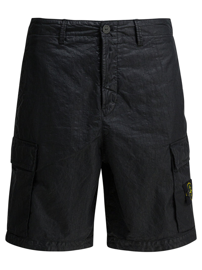Stone Island Stone Island Wide Fit Cargo Shorts Black Men - World Class Fashion